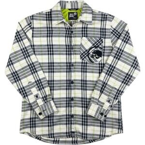 Vintage Metal Mulisha Flannel Shirt Mens M Skull Embroidered Plaid‎ Skater